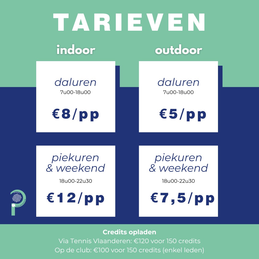 tarieven padel poldergote